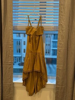 Maeve Mustard Yellow Tiered High-Low Sundress